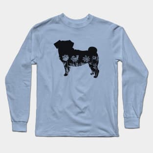 Floral Pug Long Sleeve T-Shirt